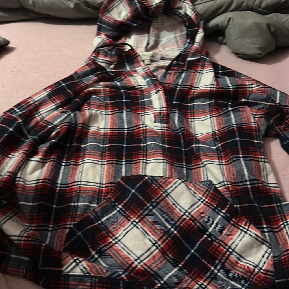 Plaid hoodie.